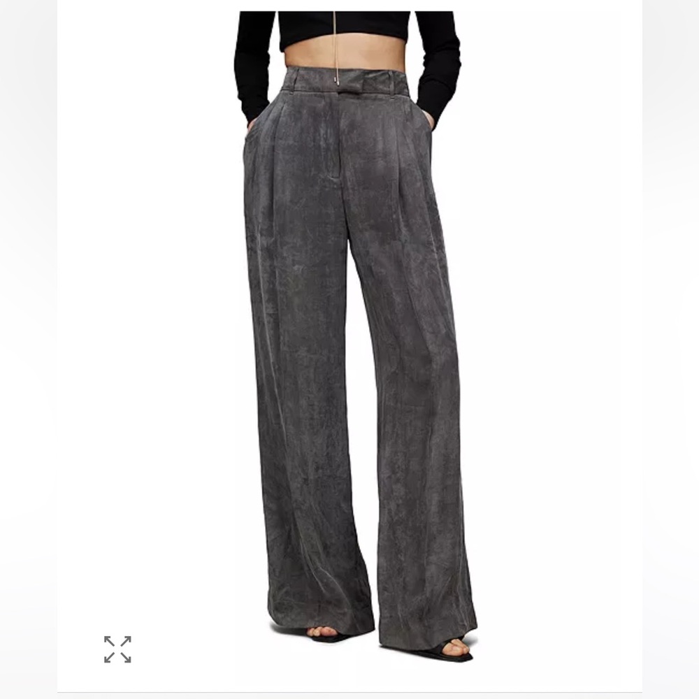 Allsaints Elle gray wide leg high waisted trousers size US 6